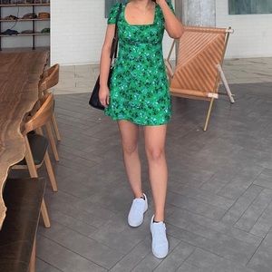 Row A green floral dress mini